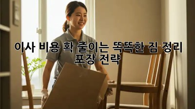 이사 비용 확 줄이는 똑똑한 짐 정리 & 포장 전략!